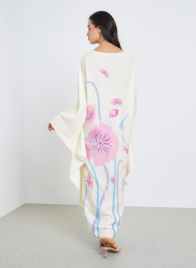 ستايلي قفطان بطبعة أزهار للنساء - Image 3